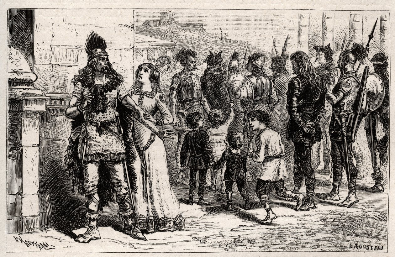 Ebbe a szomorú látványba költözött Theodechilde vagy Thichilde (Thierry I lánya) (meghalt 534-ben) a fogoly élete és szabadsága – vésett Oscar Havard „” Les Femmes Illustres De La France”-ba – 1886 alkotó: Unknown artist