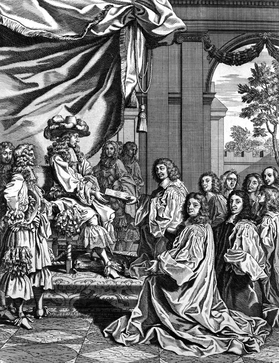 A városi bírák bemutatják XIV. Lajos francia királynak Párizsba való bejáratának leírását alkotó: Unknown artist