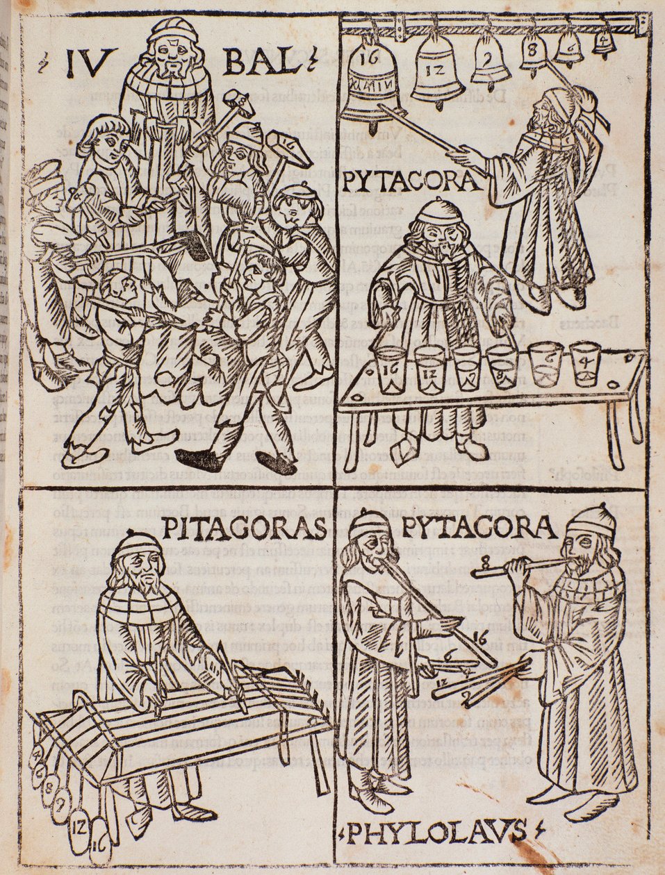 Pythagoras zenei elméletei. Az oldal a zeneelméletből, Franchino Gaffuriotól alkotó: Unknown artist