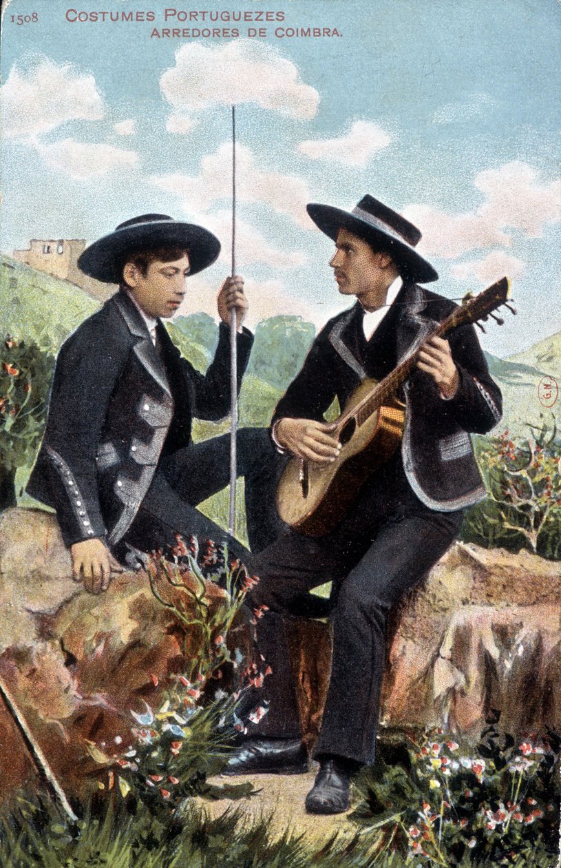 Zenészek portugál jelmezben. Coimbra arredores. alkotó: Unknown artist
