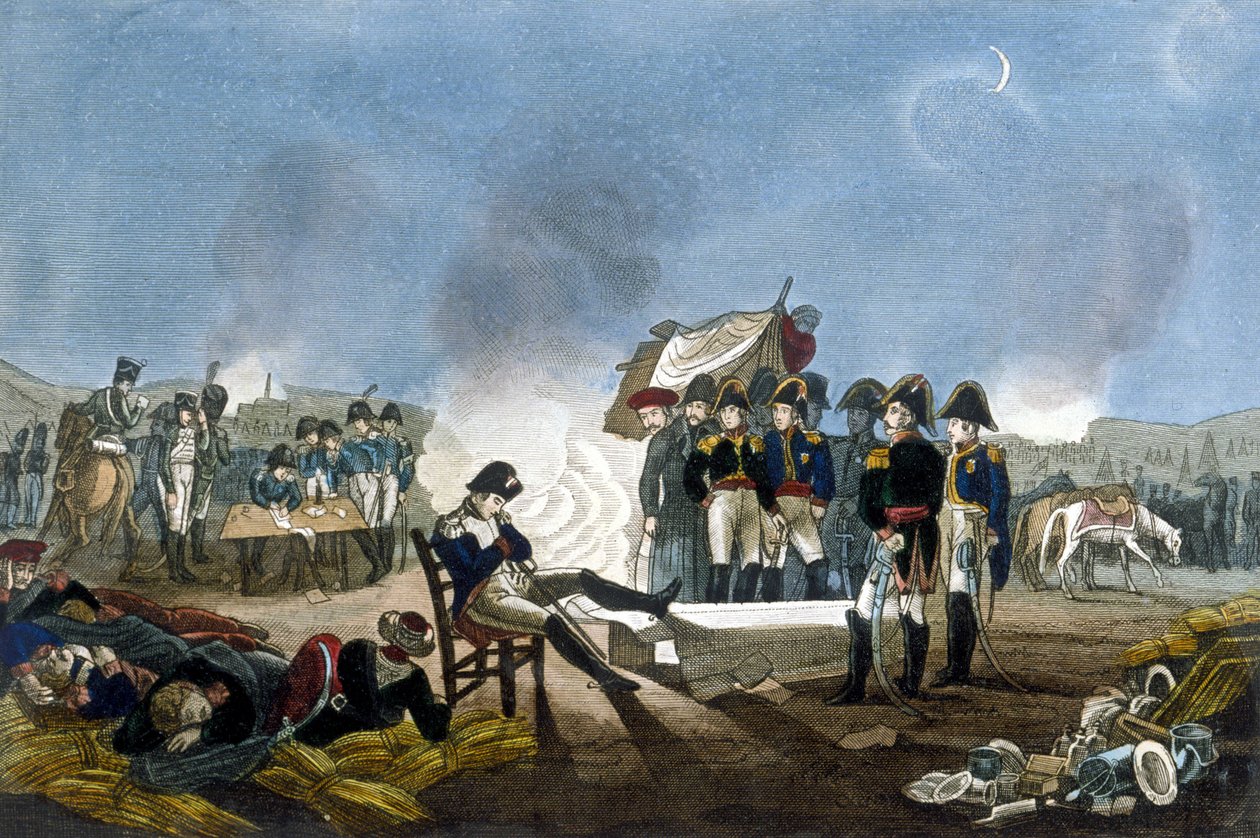 I. Bonaparte Napóleon a bivakban alszik az austerlitzi csata előestéjén, 1805. december 1-jén. alkotó: Unknown artist
