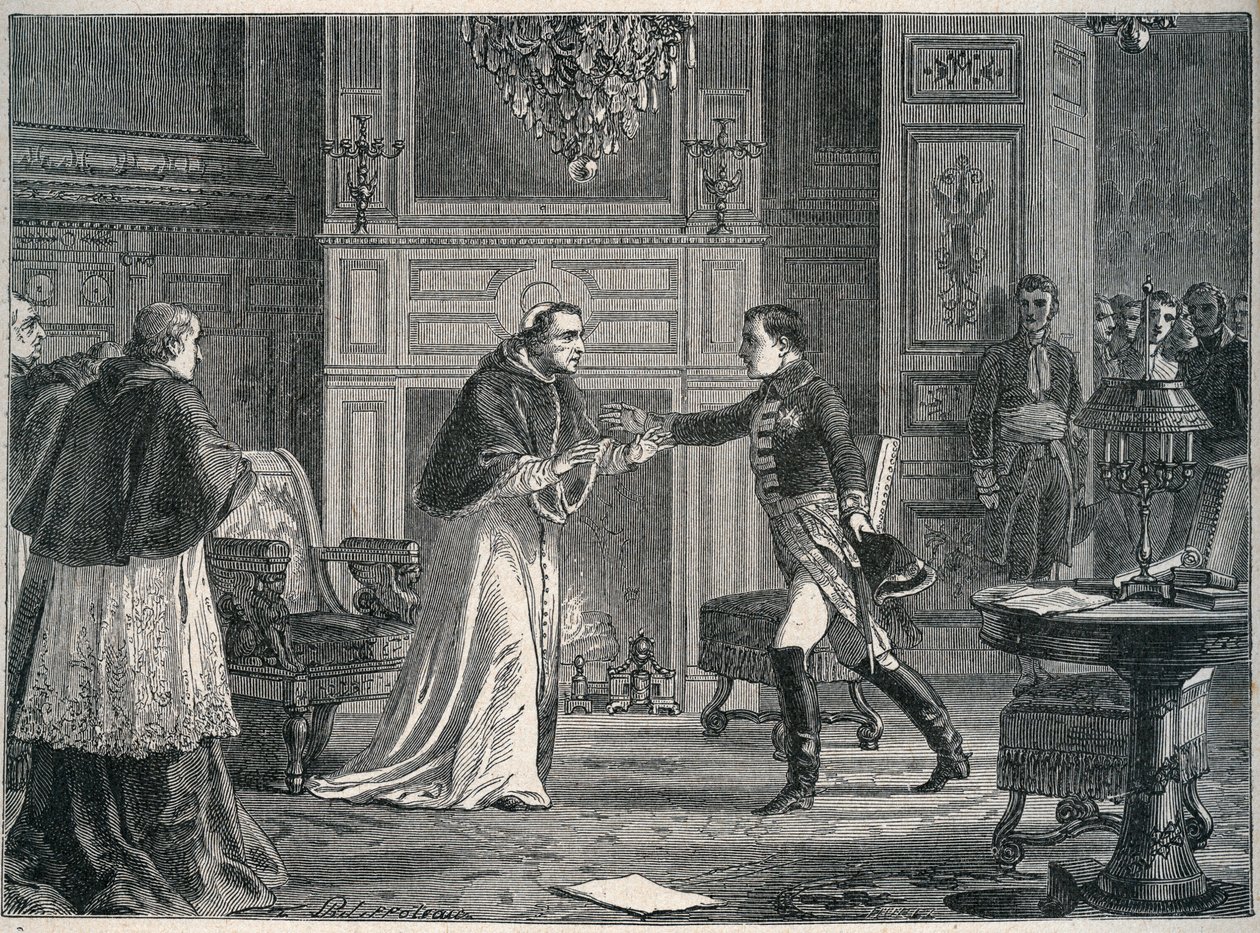 Napóleon meglátogatja VII. Pius pápát Fontainebleau-ban 1804 - I. Napóleon látogatása VII. Pius pápánál Fontainebleauban 1804 alkotó: Unknown artist