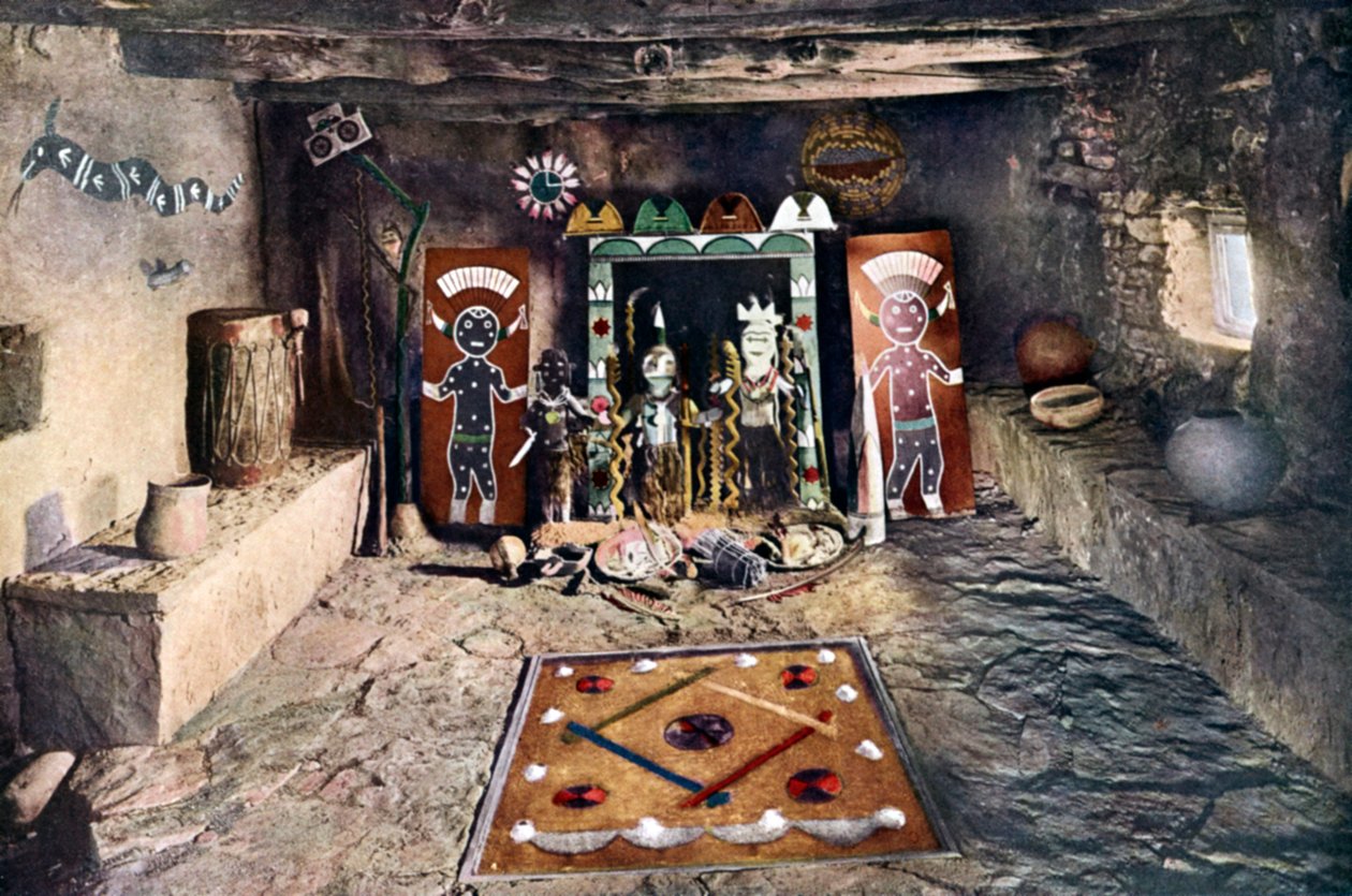 A Powamu társadalom indián oltárszobája egy hopi házban, Grand Canyon, Arizona alkotó: Unknown artist