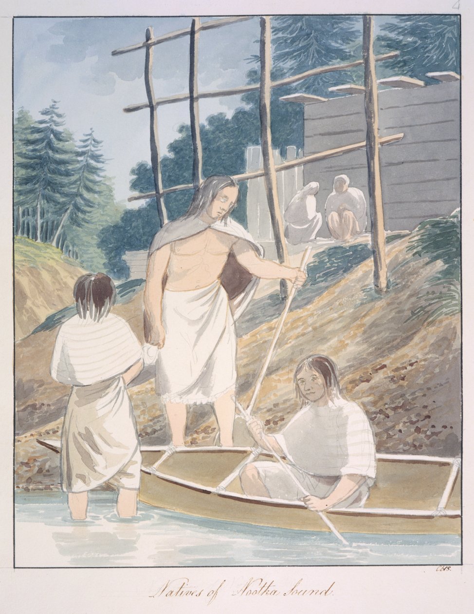 Natives of Nootka Sound, c.1843-50 (watercolour) alkotó: Unknown artist