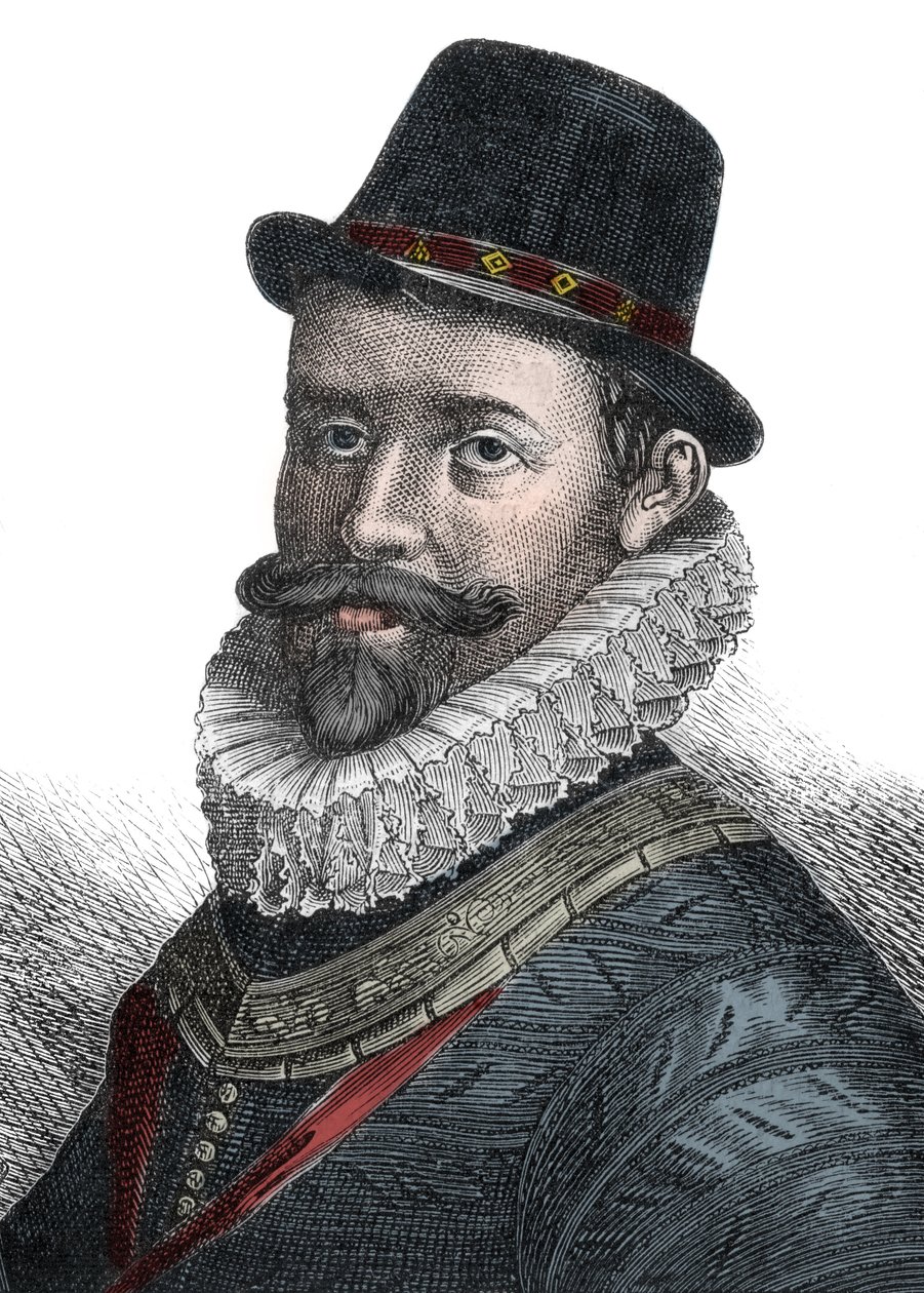 Sir John Hawkins haditengerészeti adminisztráció és parancsnok (1532-1595) – Sir John Hawkins (Hawkyns) (1532-1595), angol admirális, hajóépítő, navigátor és rabszolgakereskedő portréja. századi metszet. alkotó: Unknown artist