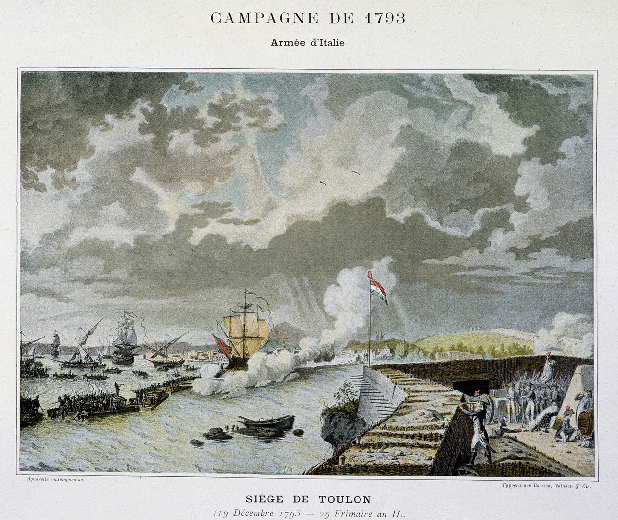 Tengerészeti csata: Toulon ostroma 1793-ban – a „” Napóleon tengeri csatái” c. alkotó: Unknown artist