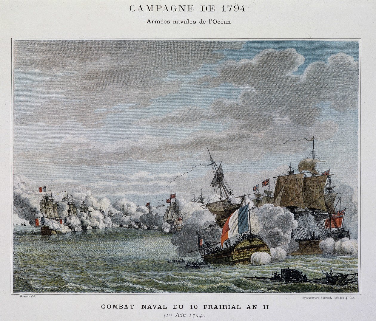 Tengerészeti harc, du 10 prairial An II (1794) - „” Napóleon tengeri csatái”” alkotó: Unknown artist