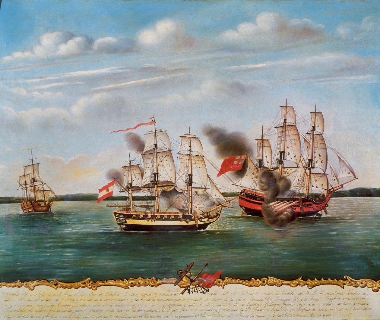 Guayaquil (Ecuador) tengeri harca Spanyolország és Anglia között október 2-án alkotó: Unknown artist