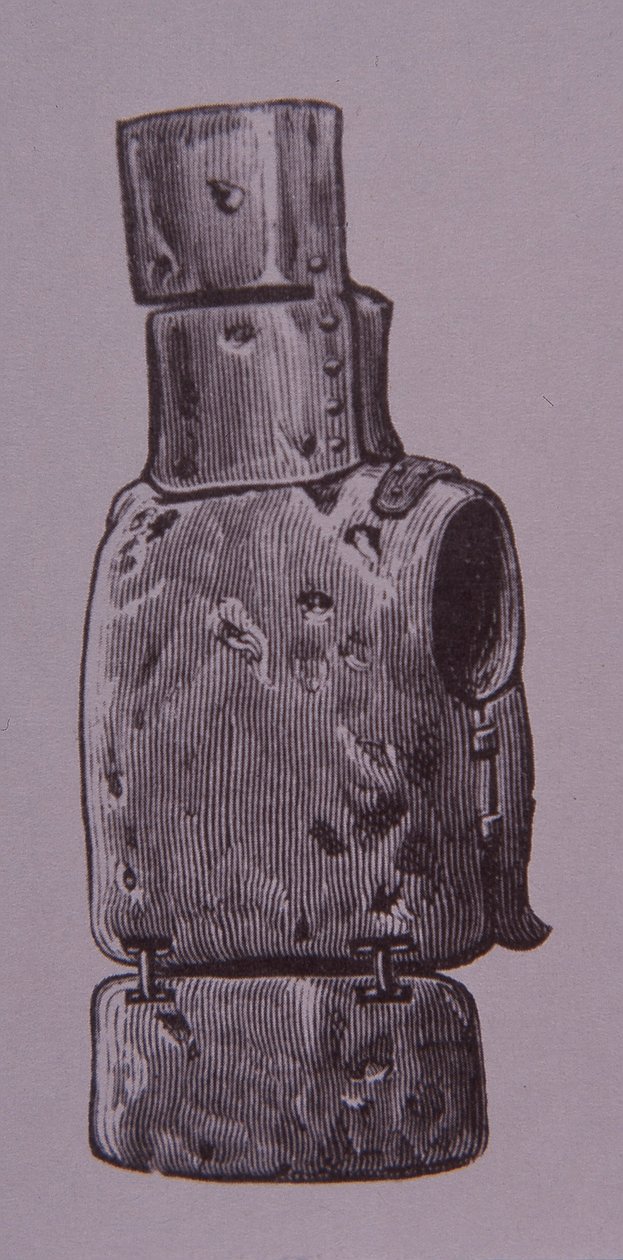 Ned Kelly házi készítésű páncélruhája (metszet) alkotó: Unknown artist