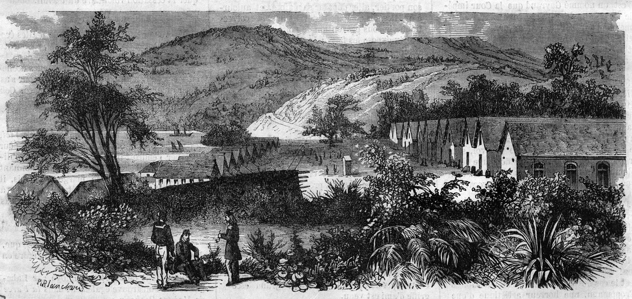 Új-Kaledónia – Nou sziget bűnbánója – 1870-es metszet alkotó: Unknown artist