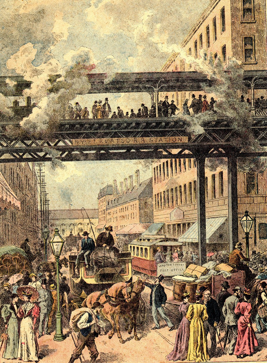 New York Street. „A Föld népei” 1890-ben. alkotó: Unknown artist