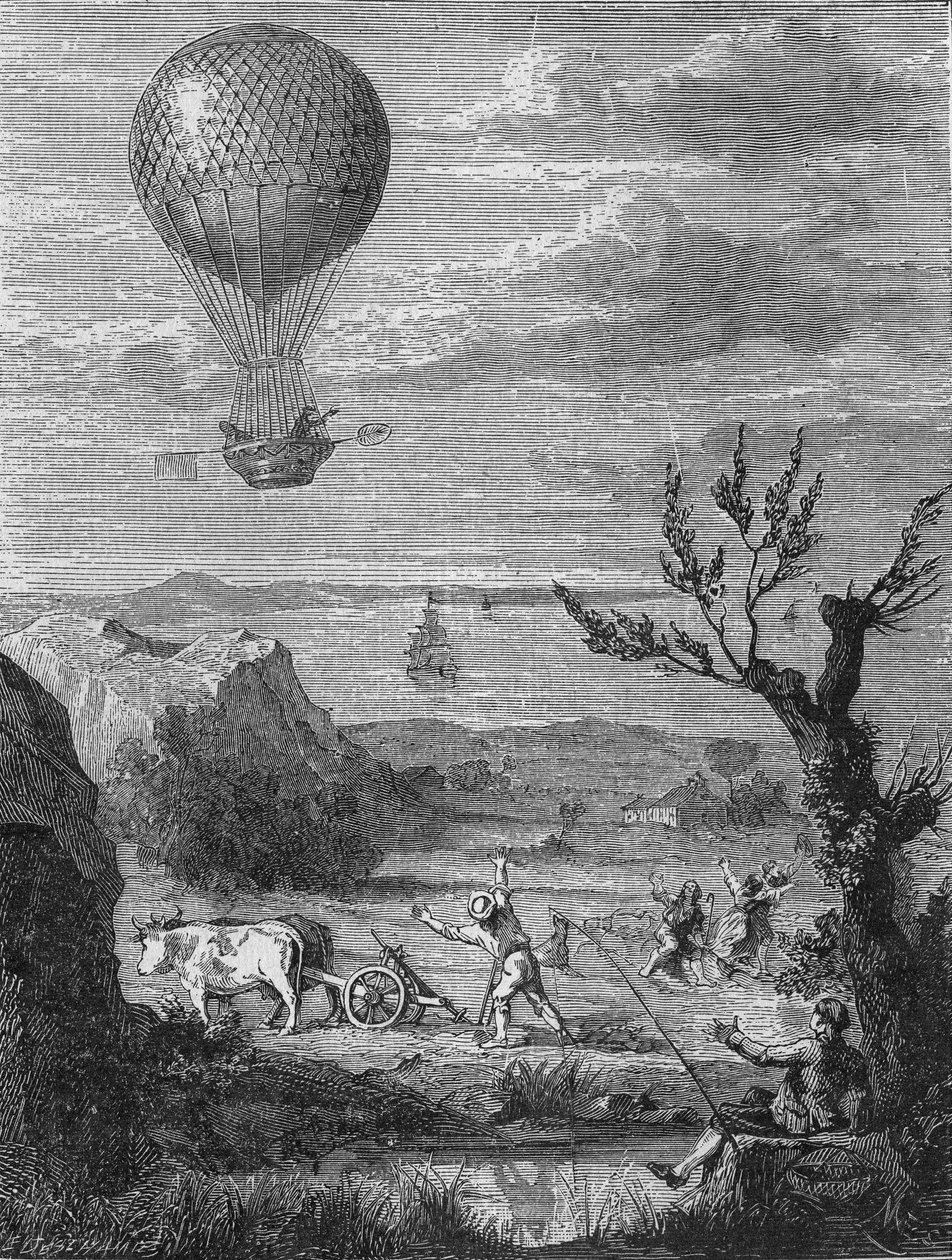 Nicolas Blanchard és Dr. Jefferies január 7-én indultak el Dover partjairól alkotó: Unknown artist