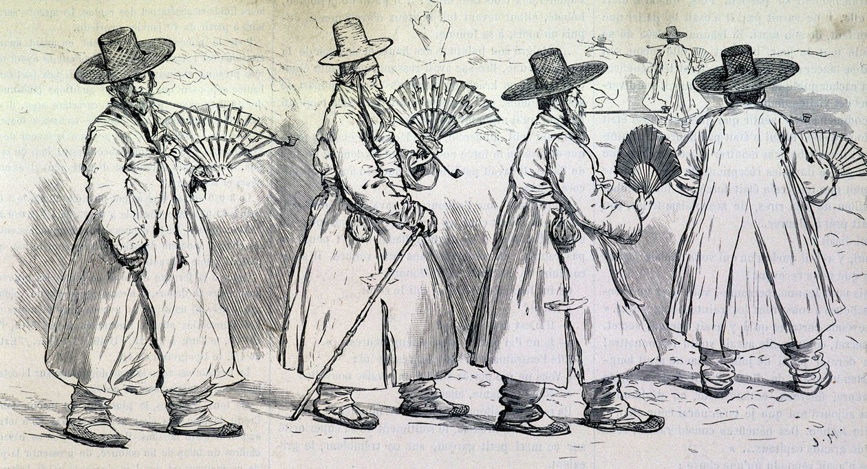 Nevezetes Sbin Po (Kree) falujáról egy sétán (XIX. század vége). alkotó: Unknown artist