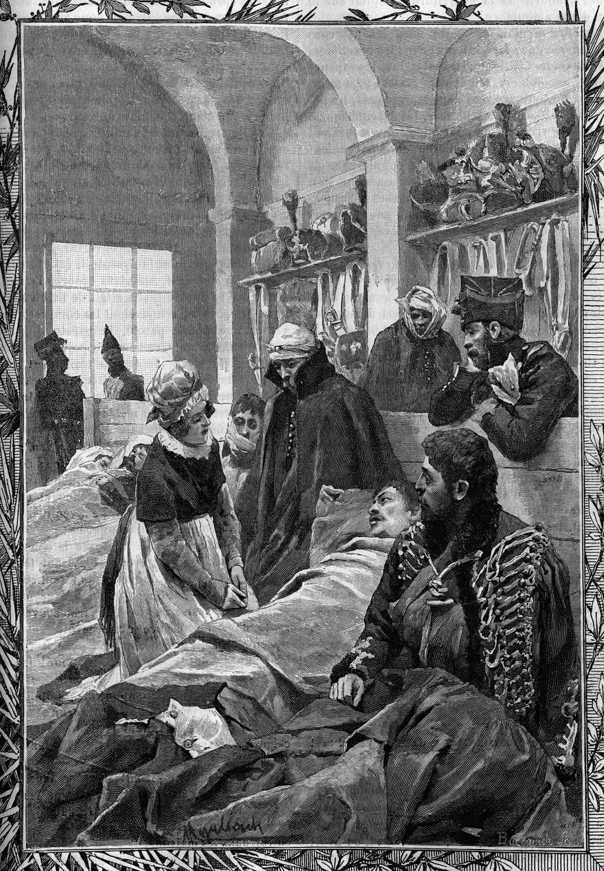 Marguerite Favet ápolónő az 1813-as németek elleni háború idején a Field Hospitalban kezelte az okosságokat. alkotó: Unknown artist
