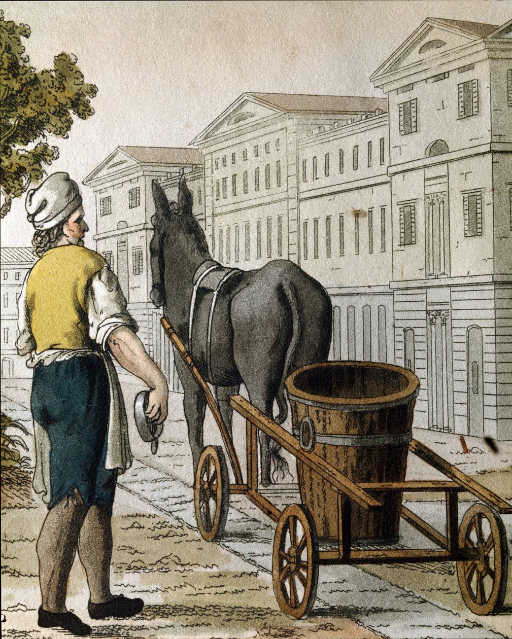 Régi mesterség: a tejesember (Litográfia alkotó: Unknown artist