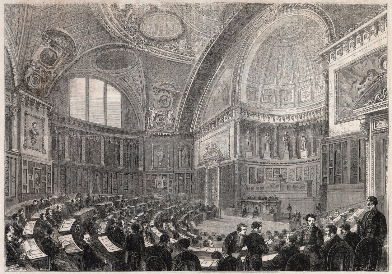 A szenátus ülésének megnyitása és Charles Cousin Montauban tábornok (1796-1878), de la Gueronniere et de Forcade vikomt felvétele, december 2. alkotó: Unknown artist