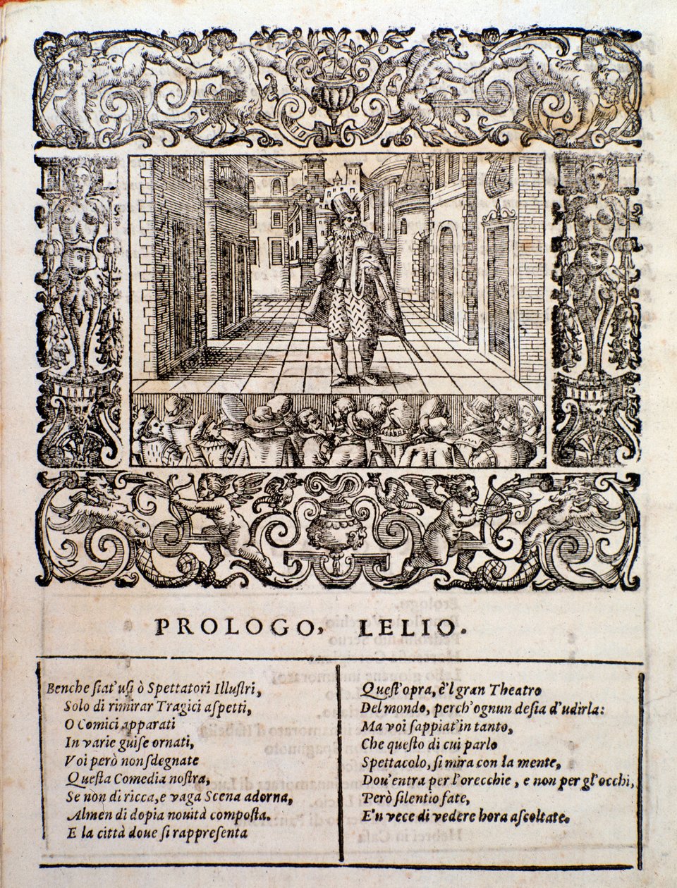 Oldal az Amfiparnaso madrigál-vígjátékból, Orazio Vecchitől alkotó: Unknown artist