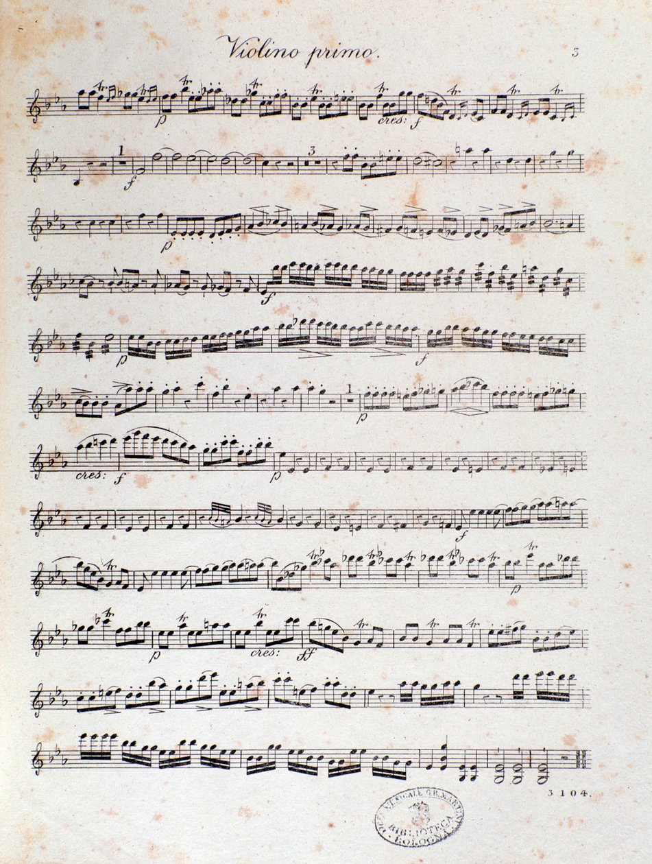 Louis Spohr Alruna nyitányának kottájának oldala alkotó: Unknown artist