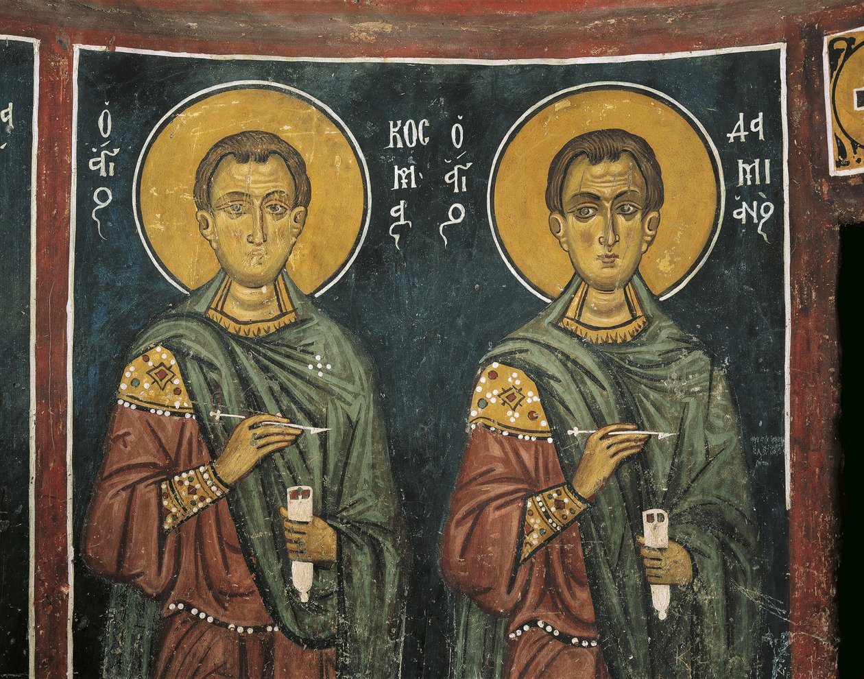 Szent Kozma festményei Szent Damjánnal, Panagia Ties Asinou templom, Nikitart, Ciprus alkotó: Unknown artist