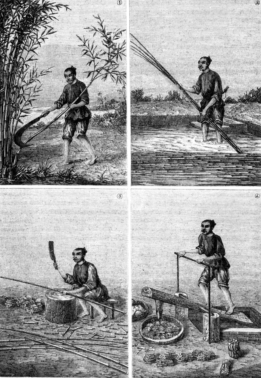Papírgyártás Kínában Louis Figuier, Párizs „Az ipar csodái” című művében alkotó: Unknown artist