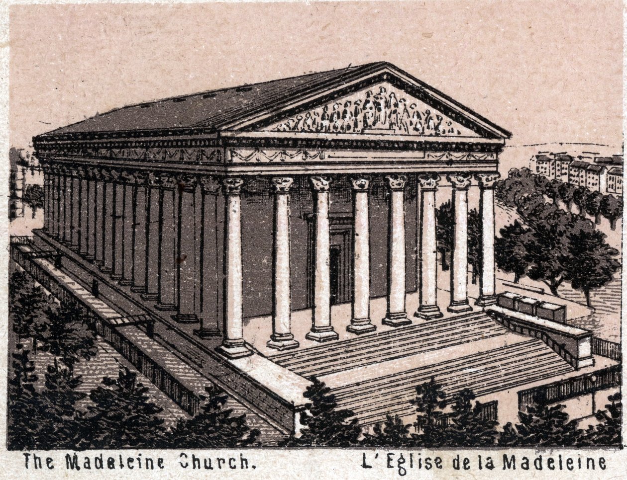 Párizs, Franciaország: kilátás a Madeleine-templomra. in "" A világ 168 nézetet szemléltet"" Keltezés nélküli (XIX. század vége) alkotó: Unknown artist