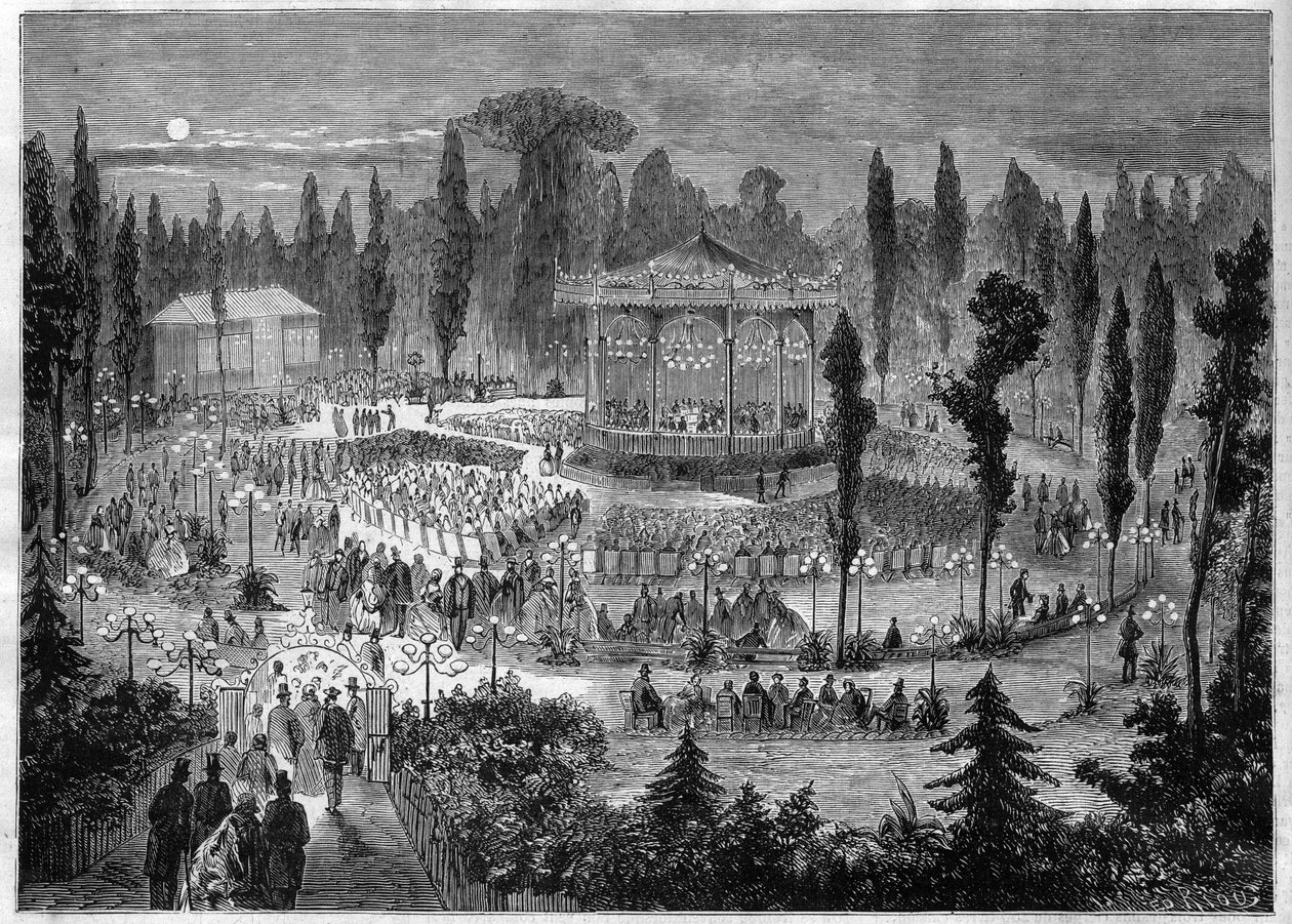 Párizs VIII. kerület - avenue des Champs-Elysees (Champs Elysees) - koncertek 1868-ban alkotó: Unknown artist