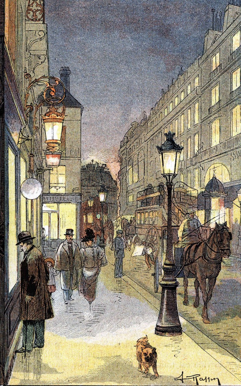 Éjszakai Párizs, 19. század végi illusztráció. alkotó: Unknown artist