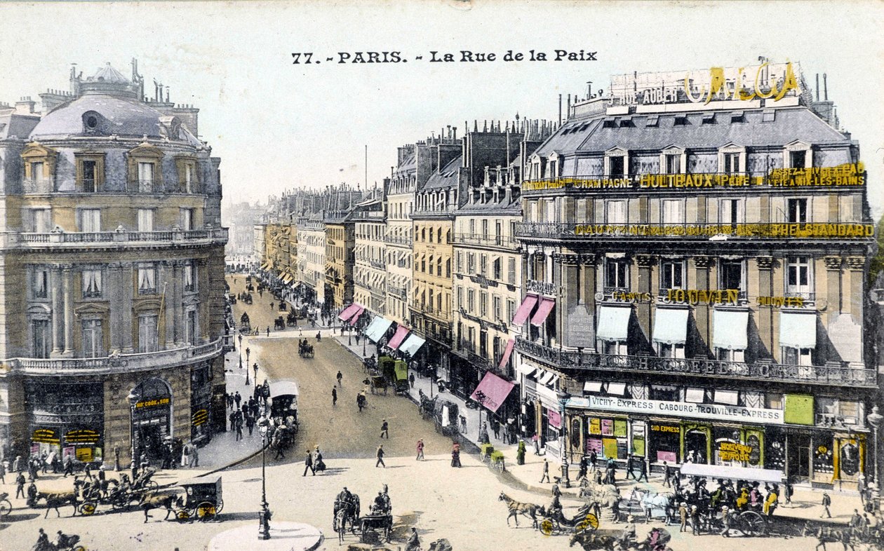 Párizs: a rue de la Paix - Képeslap, 19. század vége alkotó: Unknown artist