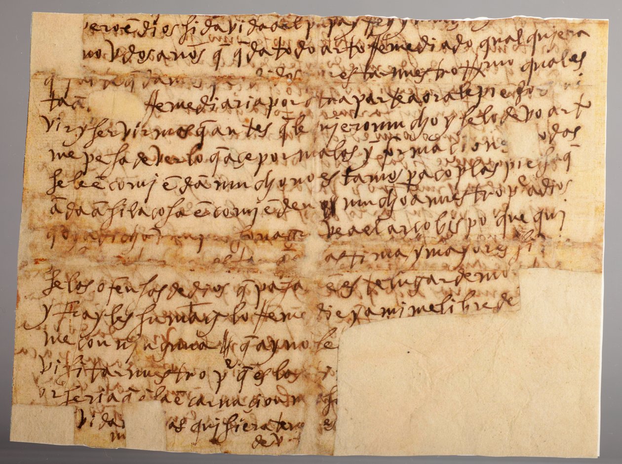 Egy kézirat része. Szent Teréz 96. számú levele unokahúgának, María Bautista anyának (Santa. Teresa 96. számú levele Sevillából unokahúgának, María Bautista anyának, aki Valladolidban tartózkodik). Papír. 1. rész 1575. november 30. alkotó: Unknown artist