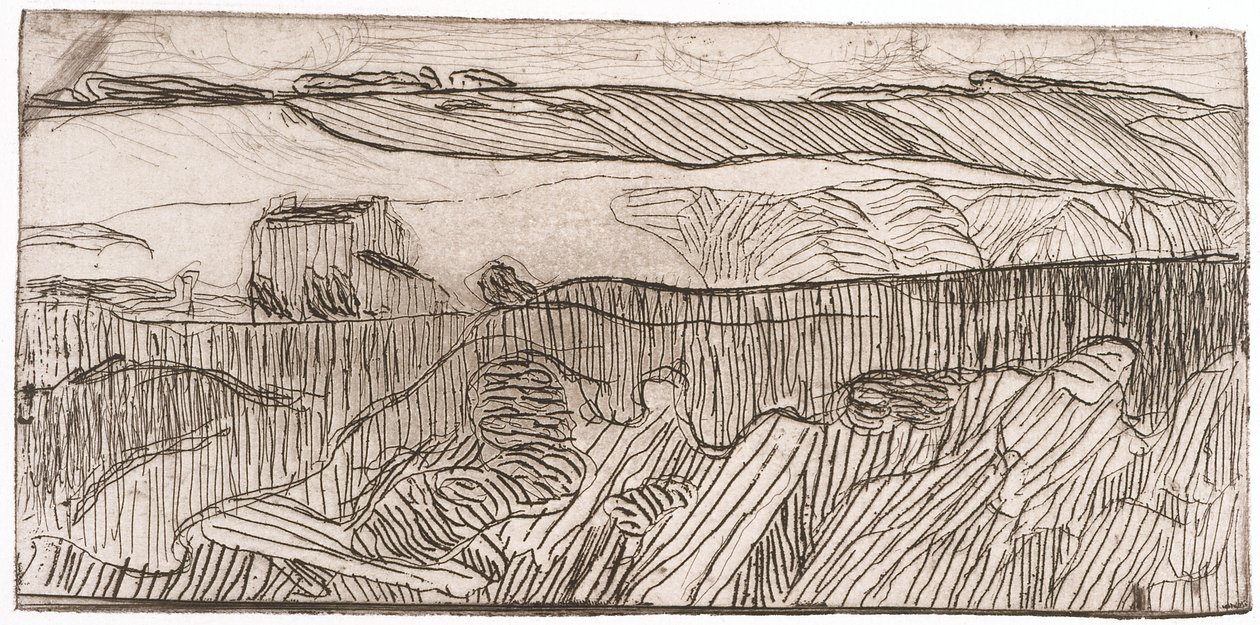Csíkos táj (rézkarc) alkotó: Unknown artist