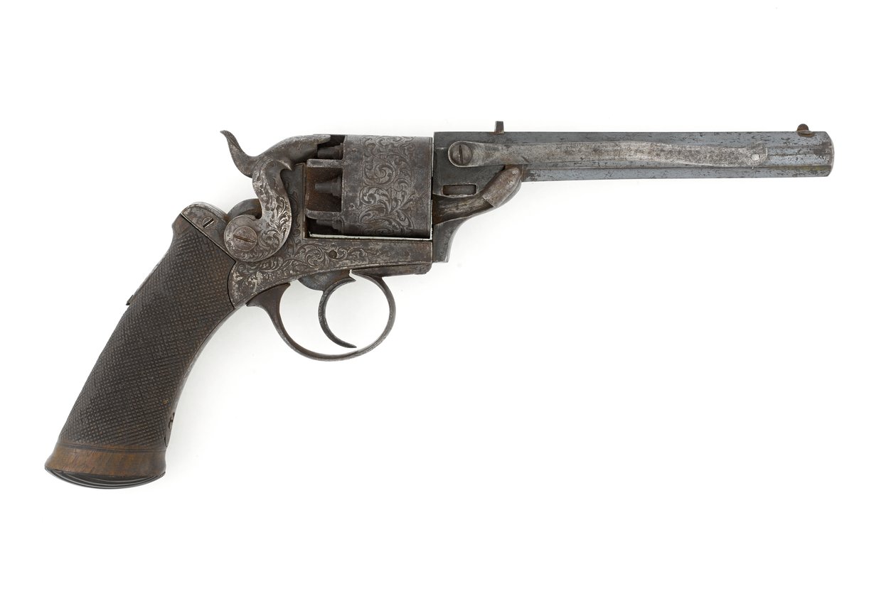 Ütős oldalkalapácsos revolver, esetleg .38 hüvelykes kaliber, 1860-as évek körül (revolver, ütős, oldalkalapács) alkotó: Unknown artist