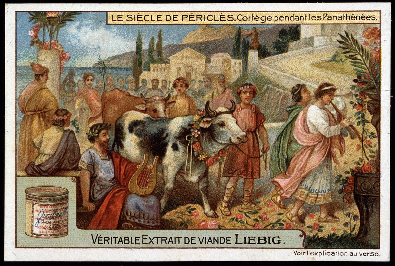 Periklész század (Kr. e. 495-429): kortézs a panathenees idején - Liebig kromolitográfiája alkotó: Unknown artist