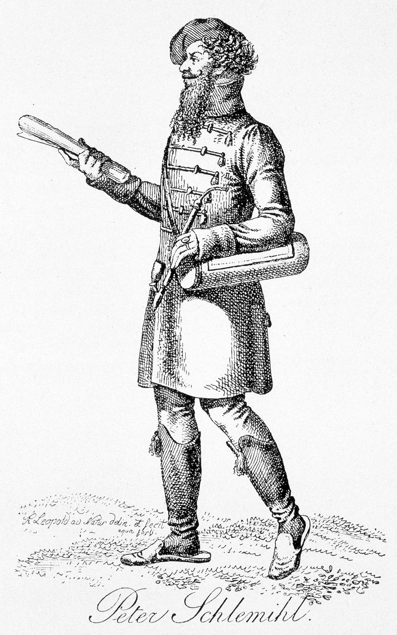 Peter Schlemihl, Aldebert Von Chamisso „Pierre Schlemihl csodálatos története” főszereplője - metszet alkotó: Unknown artist