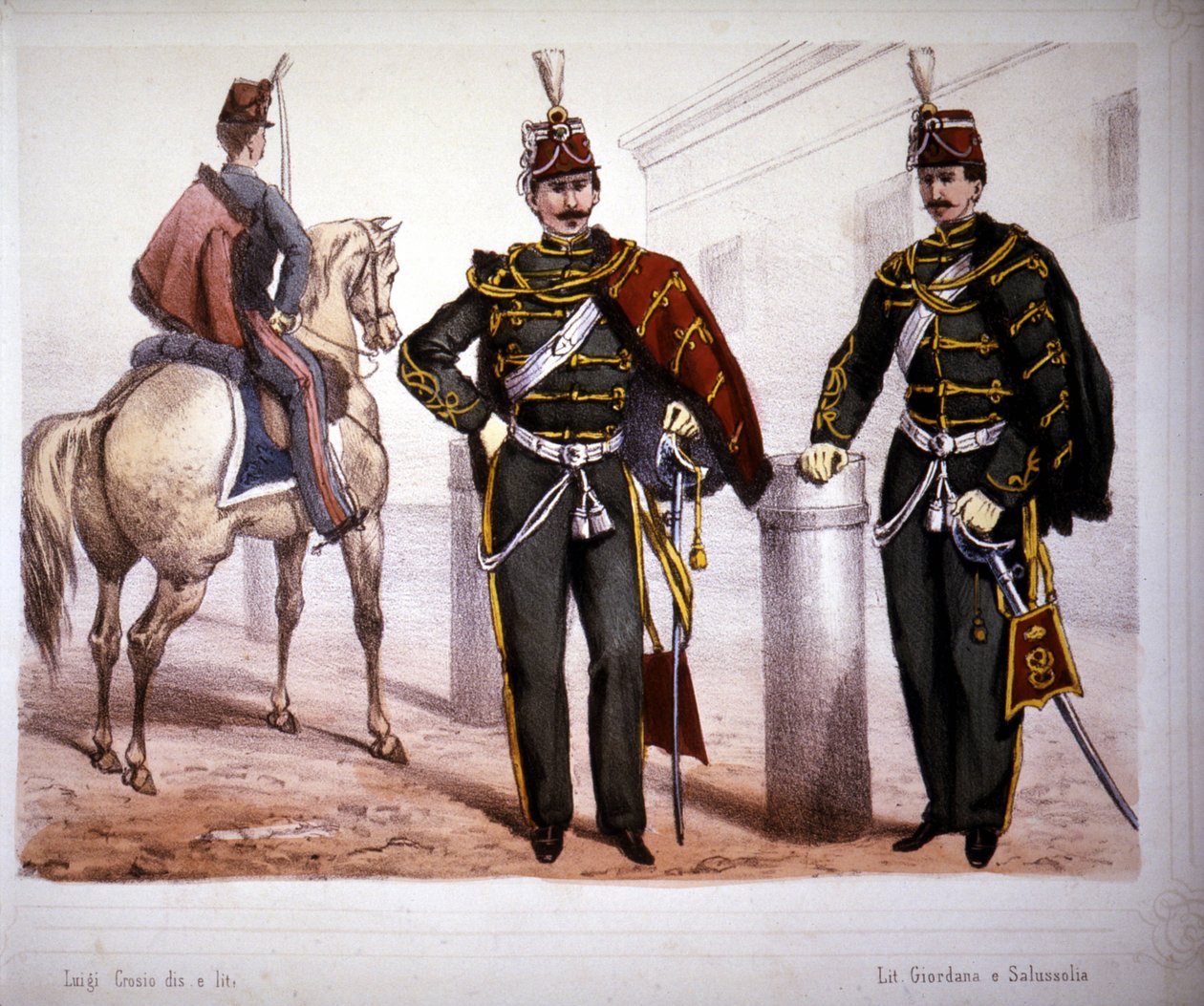 Piacenzai huszárok (Olaszország), 1866-os jelmez. alkotó: Unknown artist