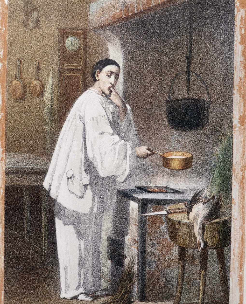 Pierrot kóstolgatja a főzést – n.d., 19. század vége alkotó: Unknown artist