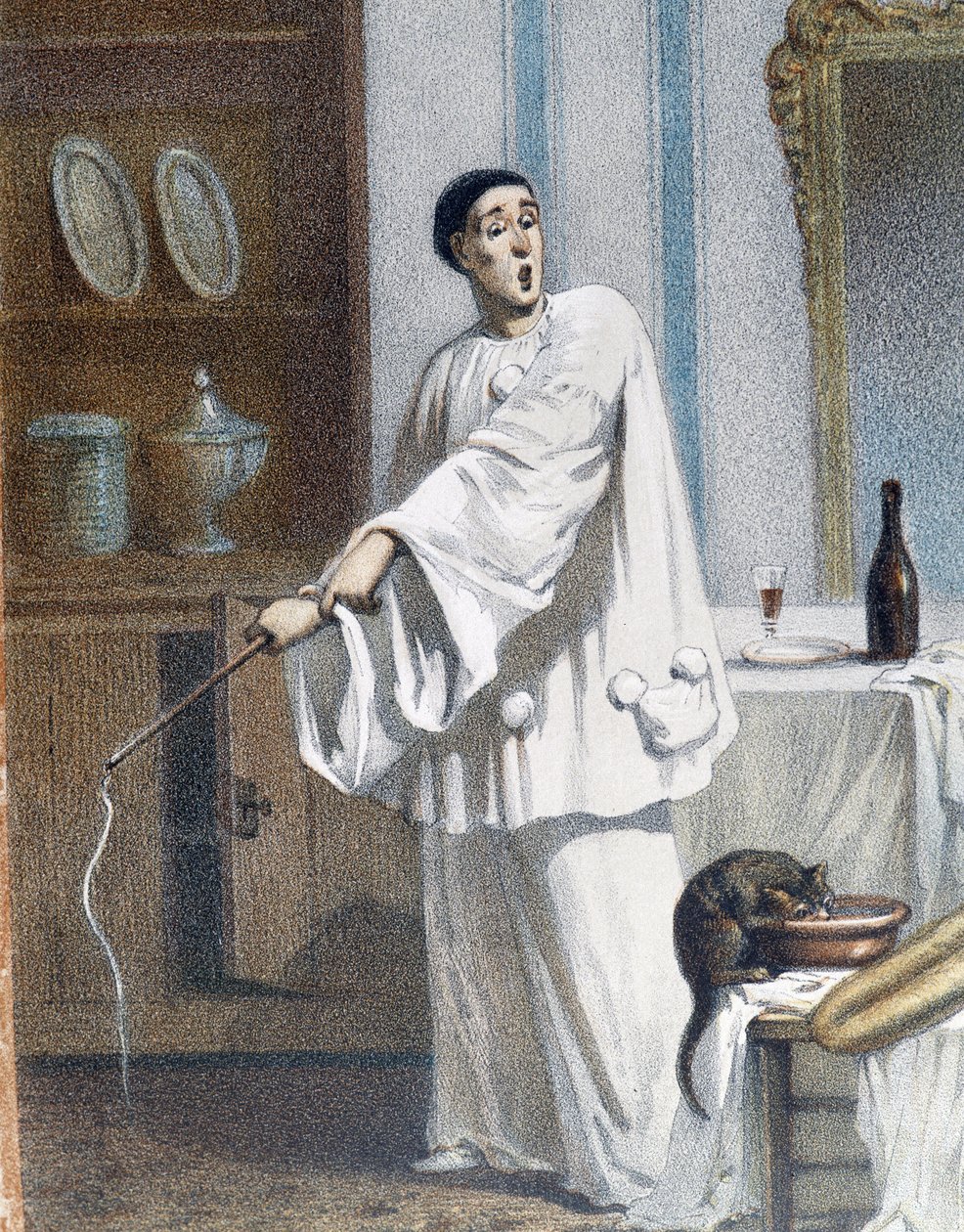 Pierrot megkorbácsolja a macskát – a.n.d., 19. század vége alkotó: Unknown artist