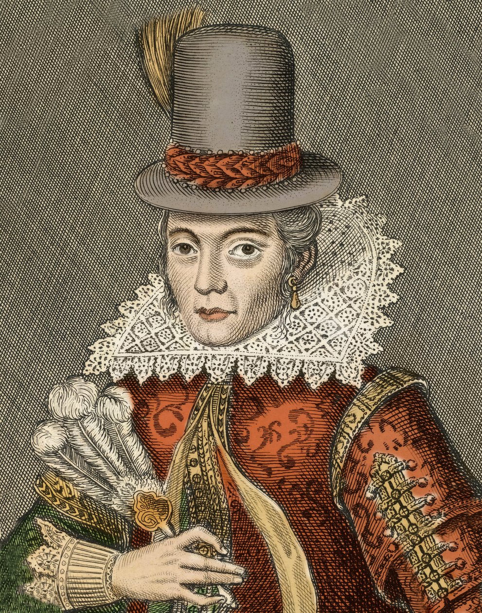 Pocahontas – Pocahontas (1595-1617) (vagy Mataoka vagy Amonute, majd Rebecca Rolfe), amerikai hercegnő portréja. alkotó: Unknown artist