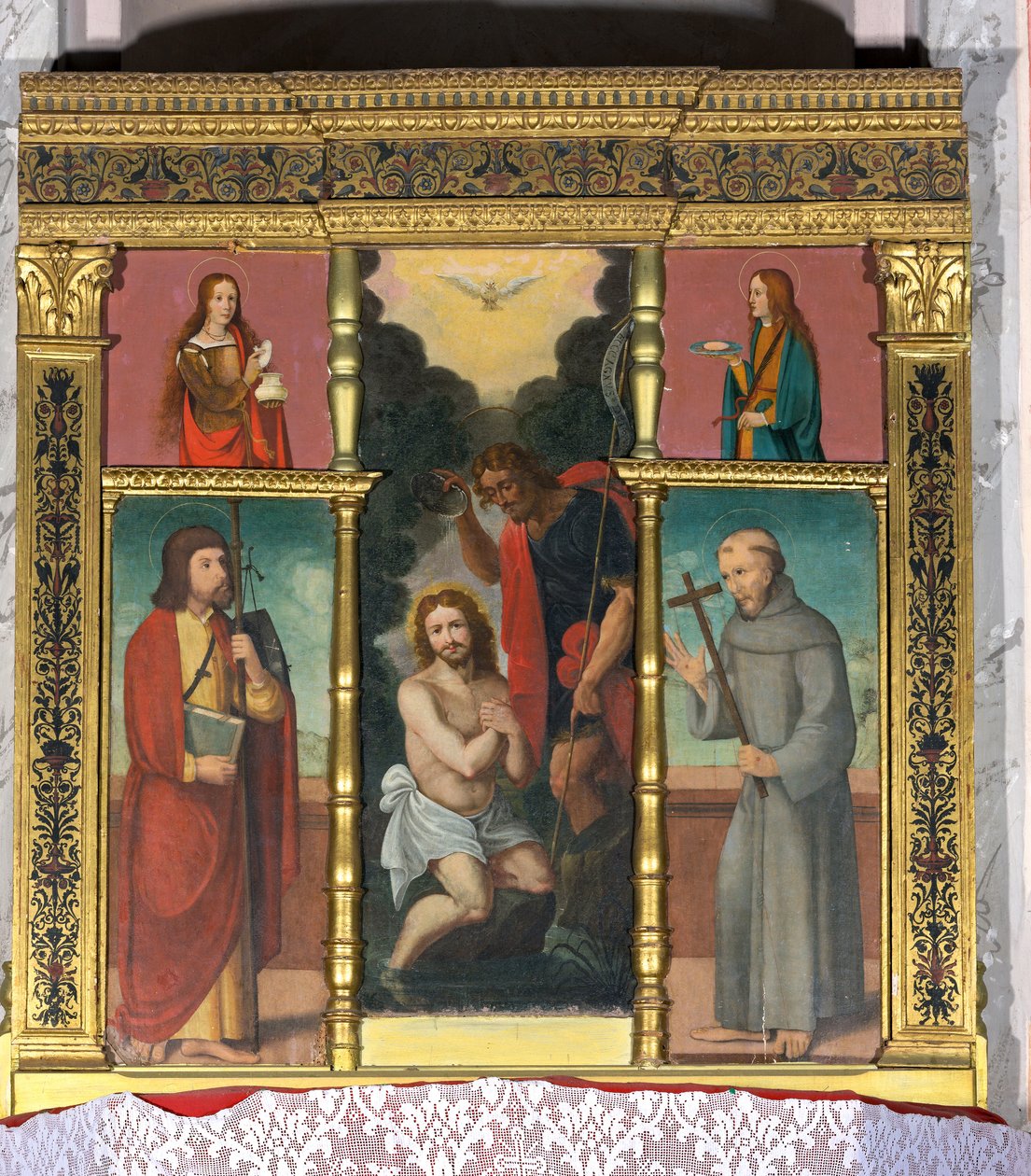 Krisztus megkeresztelkedésének poliptichonja alkotó: Unknown artist