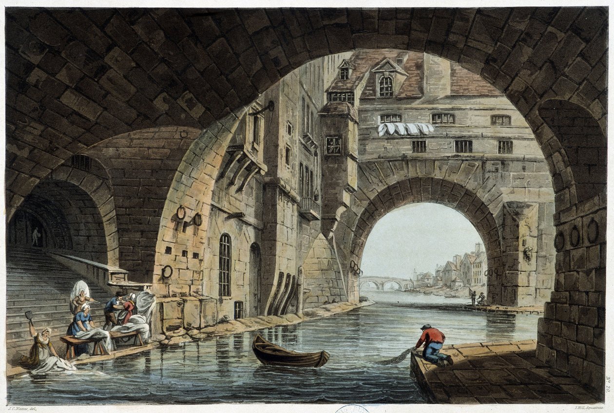 Pont de la Tournelle Párizsban, J. C. Nattes látta, W. Miller kiadója, London-1806 alkotó: Unknown artist