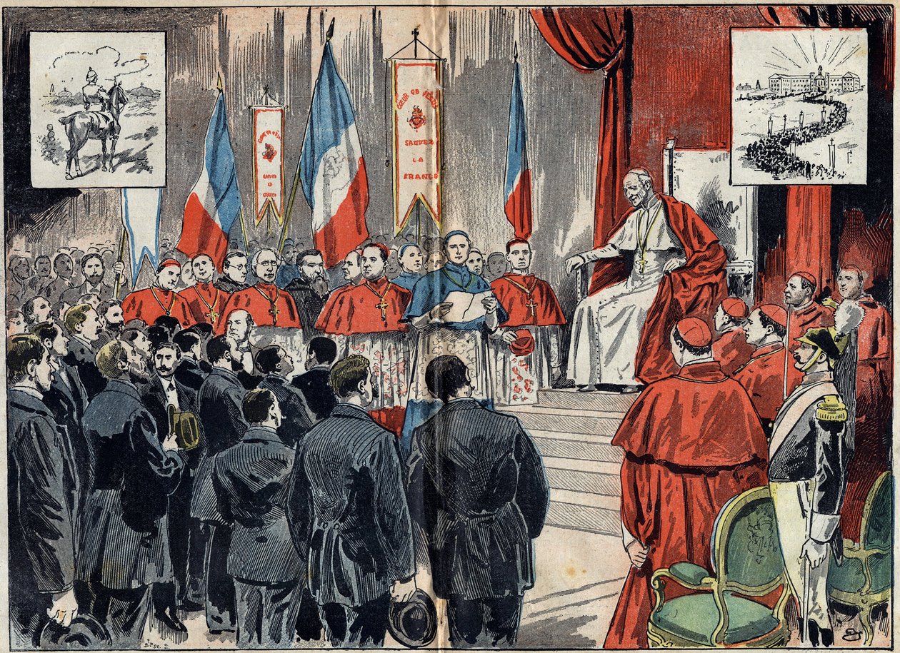 XIII. Leon pápa (1810-1903) szentelte fel Franciaország protektorátusát a Szentföldön, amikor Németország le akarta váltani. Október 8-i közönség alkotó: Unknown artist