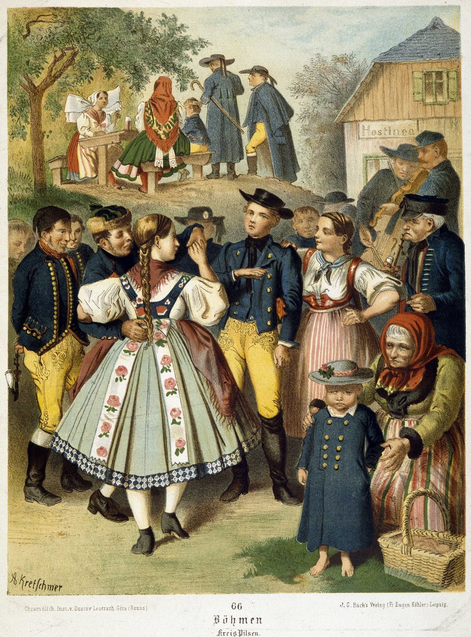 Népszerű bál Csehországban 1870 körül alkotó: Unknown artist