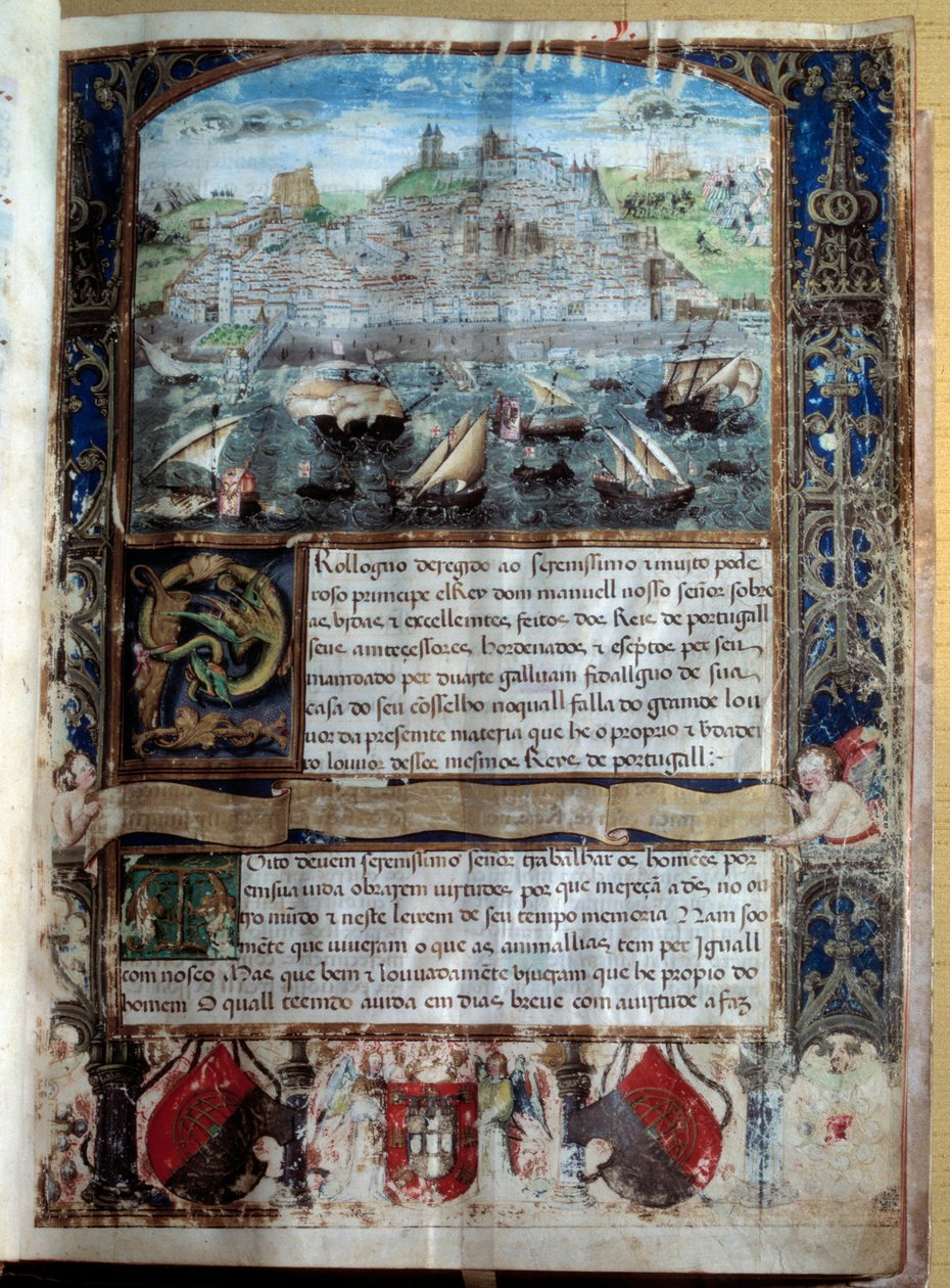 Lisszabon kikötője a 16. században Miniatűr „Alfonso Henri király krónikájában”” alkotó: Unknown artist