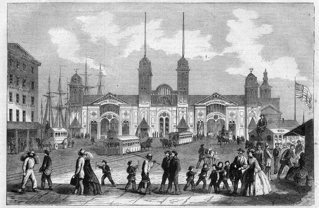 Port of New York (New York), Egyesült Államok. Metszet a „The Illustrous Universe”-be alkotó: Unknown artist