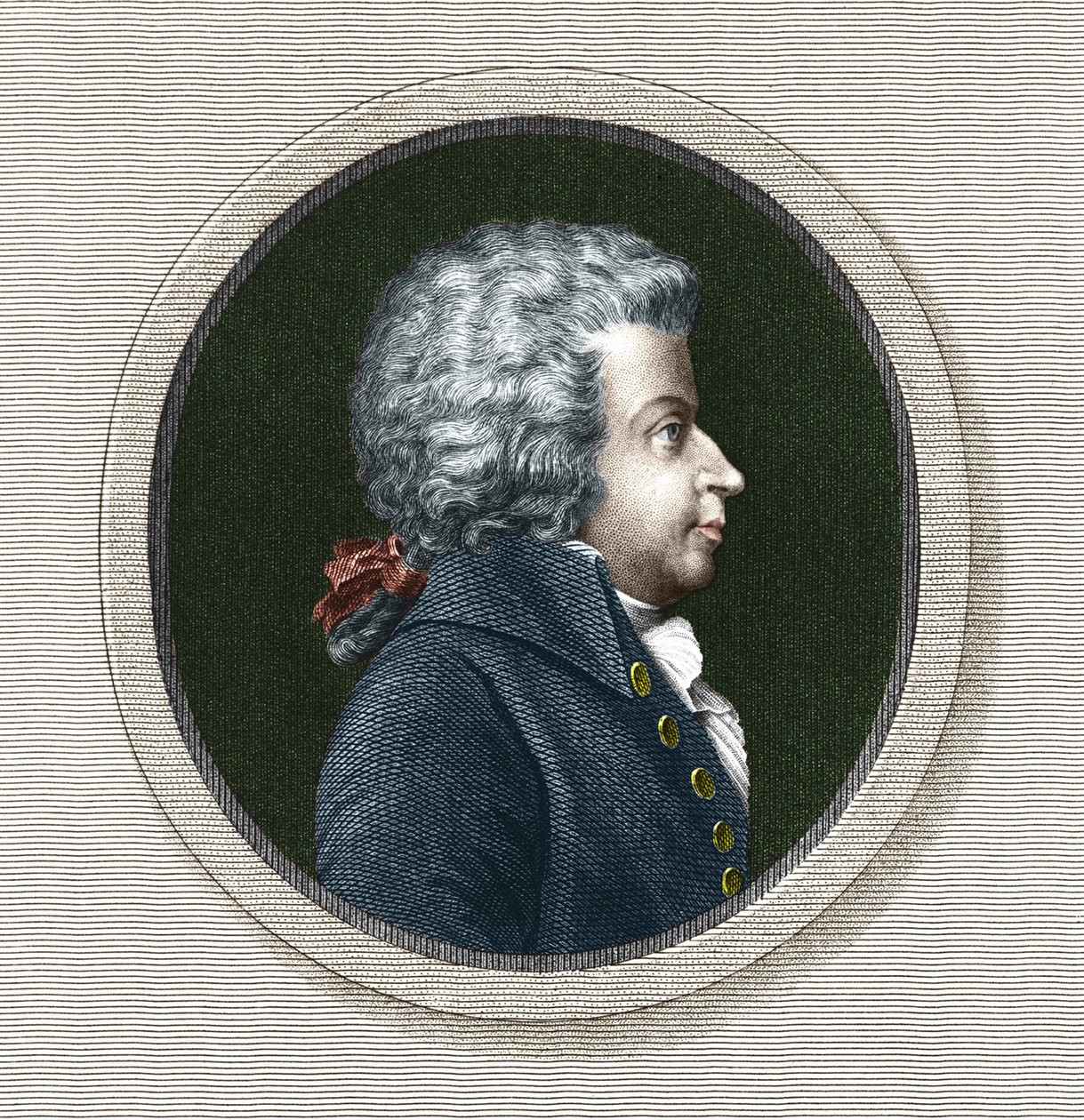 Wolfgang Amadeus Mozart (1756-1791) portréja - grav. 19. század alkotó: Unknown artist