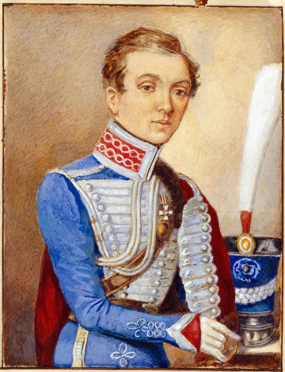 Nagyezsda Durova (1783-1866) (Nagyezsda Andrejevna Durova), Alekszandr Durov vagy Alexandre Sokolov vagy Alekszandr Andrejevics Alekszandrov néven ismert portréja orosz tiszt egyenruhájában, egy férfinak álcázott nő, aki az orosz hadseregben csinált karrie alkotó: Unknown artist