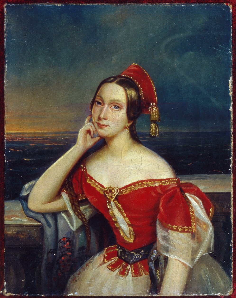 Marie Taglioni (1804-1884) balerina portréja (M. Taglioni balerina portréja). Névtelen festmény, olaj, vászon. 19. századi portré, romantika. Állami Központi A. Bahrusin Színházi Múzeum, Moszkva. alkotó: Unknown artist