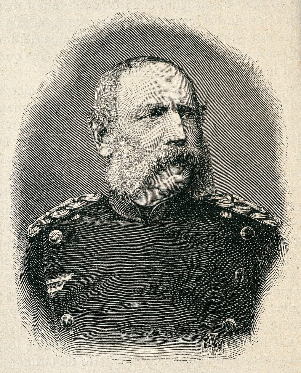 ALBERT szász király (1828-1902) portréja, katona, aki részt vett a sedani csatában. metszés alkotó: Unknown artist