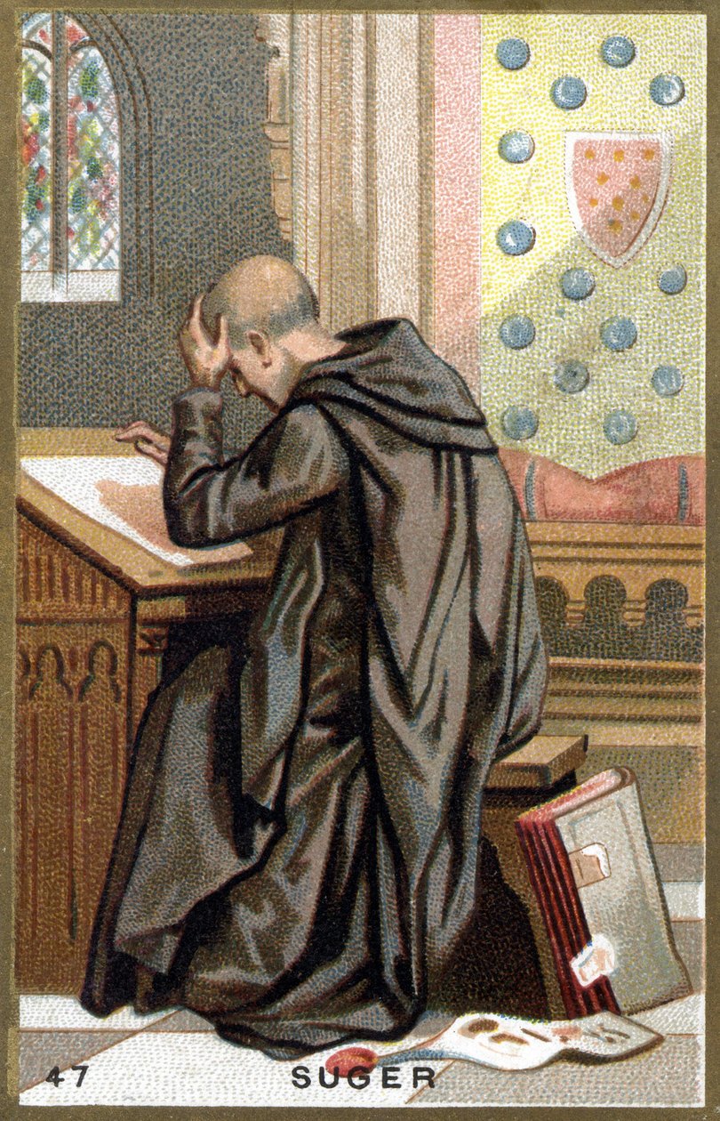 Suger abbé (1081 - 1151) portréja. A 19. század végének kromolitográfiája. alkotó: Unknown artist
