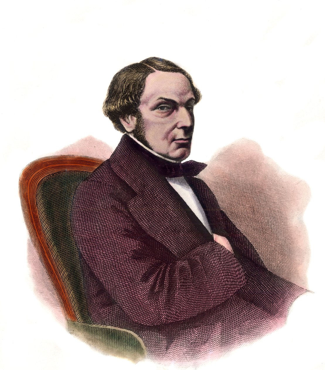 Marcus Fould Achilles (1800-1867) portréja, III. Napóleon miniszter 19. századi metszet Magángyűjtemény alkotó: Unknown artist