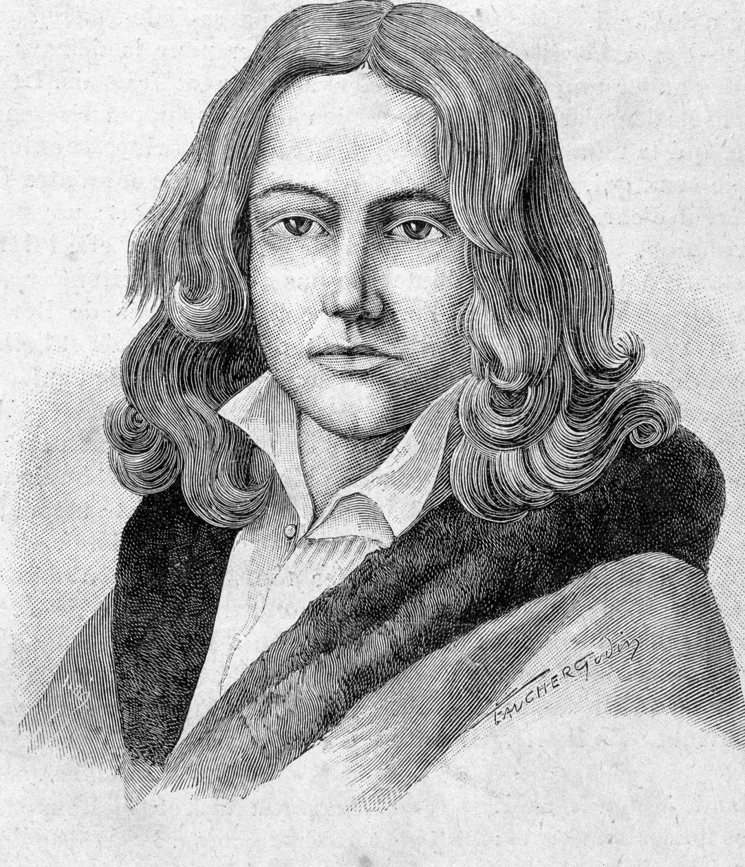 Adelbert von Chamisso francia nemzetiségű német költő és botanikus (1781-1838) portréja – a „Les Contemporains” című könyvben, n.d. század vége. alkotó: Unknown artist